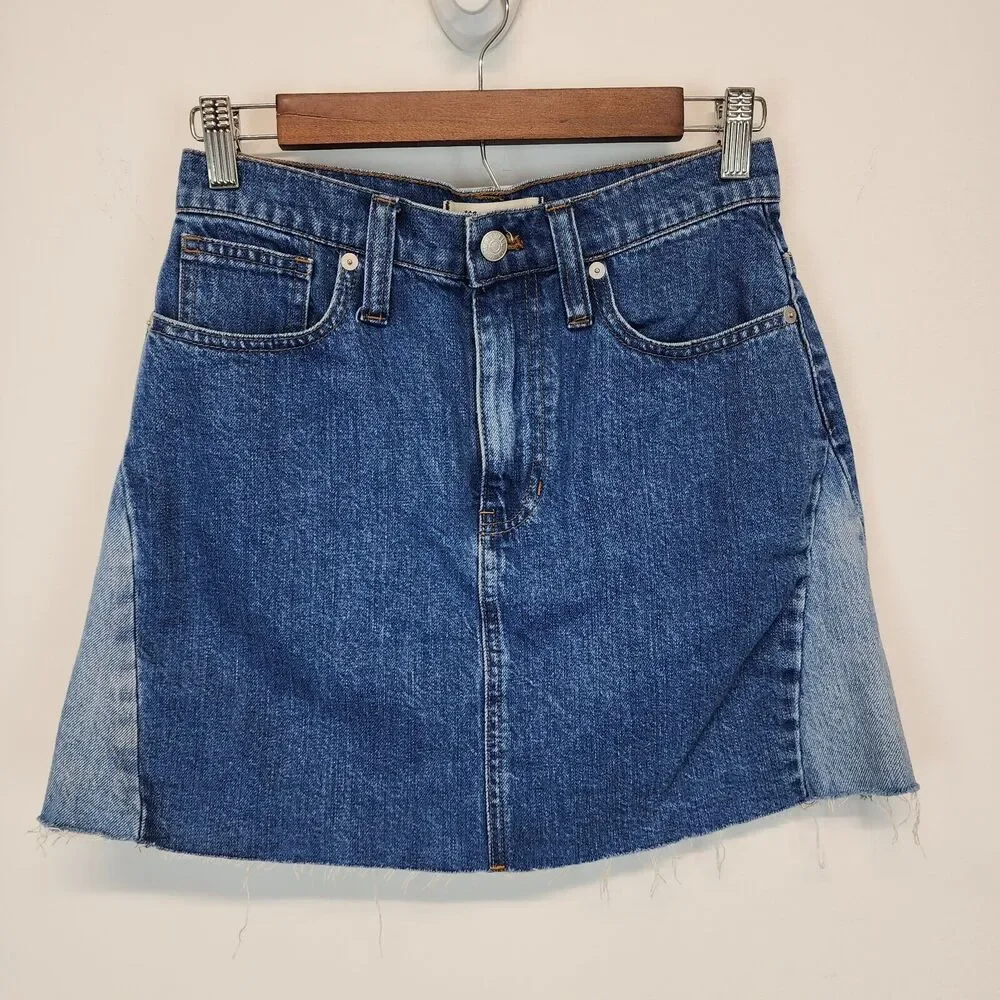 Madewell Patchwork Denim Mini Skirt Size 25